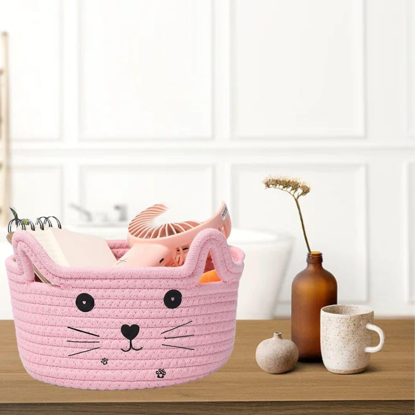 Paniers de Rangement - CottonStorageBaskets™ - Rose - Bien chez soi