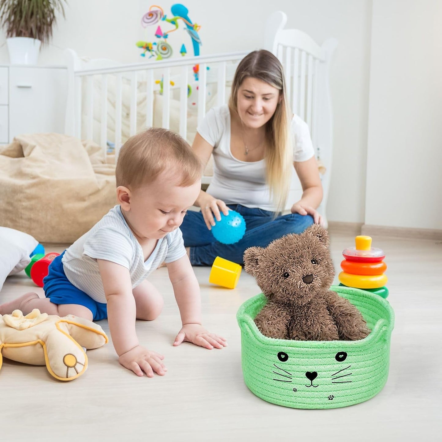 Paniers de Rangement - CottonStorageBaskets™ - Vert - Bien chez soi