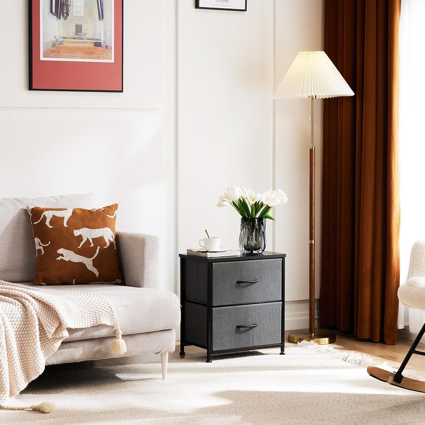 Table de Chevet - JHKCab™ - Gris - Bien chez soi
