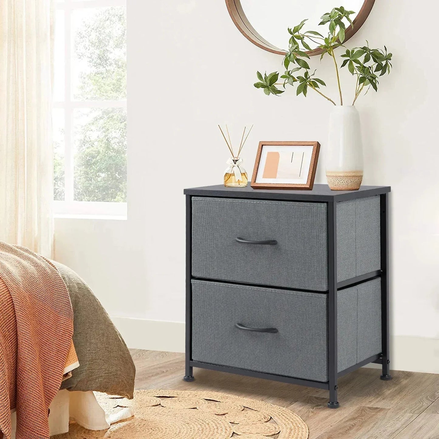Table de Chevet - JHKCab™ - Gris - Bien chez soi