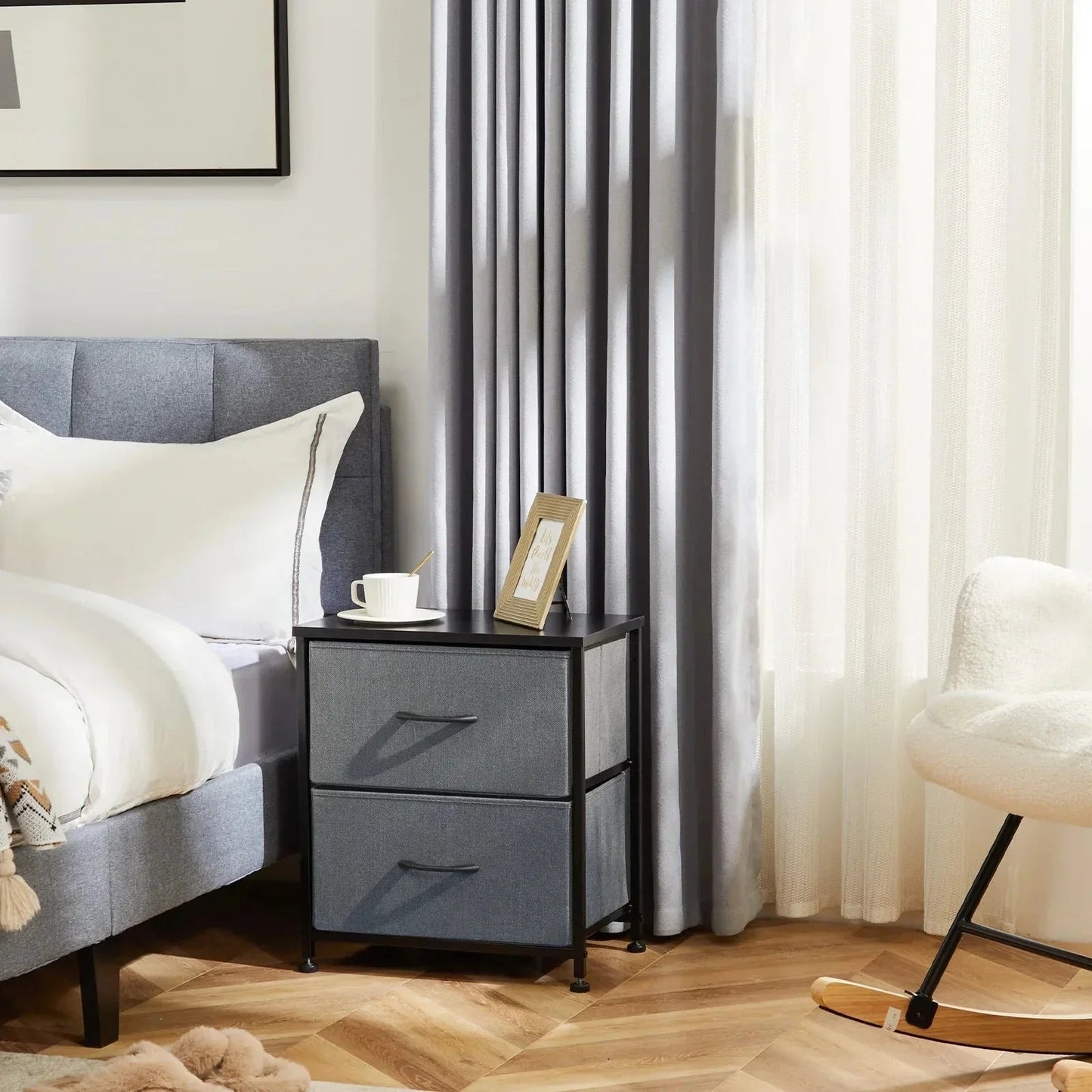 Table de Chevet - JHKCab™ - Gris - Bien chez soi