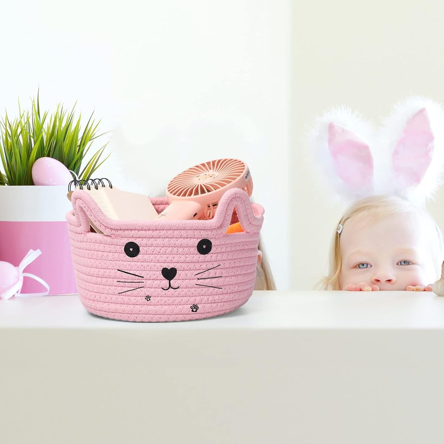 Paniers de Rangement - CottonStorageBaskets™ - Rose - Bien chez soi
