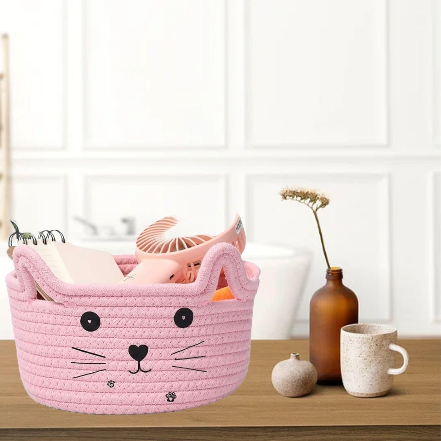 Paniers de Rangement - CottonStorageBaskets™ - Rose - Bien chez soi