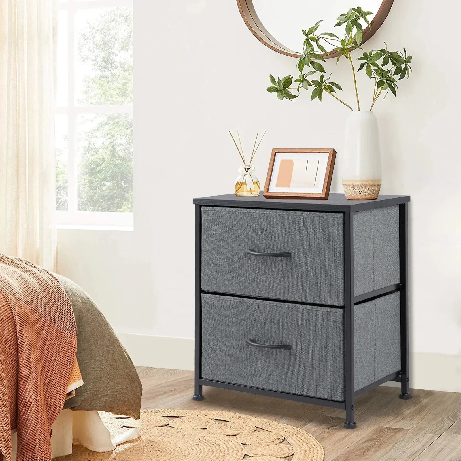 Table de Chevet - JHKCab™ - Gris - Bien chez soi